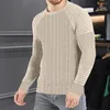 Camisãos masculinos Camiseta do pescoço redondo de manga comprida decoração plissada cor sólida elástica haste pullover casual top para casa