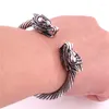 Bangle Estilo Viking para Mulheres Homens Chinês Tradicional Animal Dragão Padrão Pulseira Aberta Jóias Liga de Zinco Drop3531417