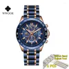 腕時計監視Wwoor Men Watches 2022 Chronograph Lumious Hand