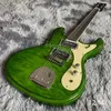 LVYBEST Electric Guitar Custom 1960 1965 1966 1969 Ventures Mosrite Johnny Ramone Water Ripple Green Color