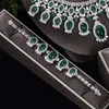 Ketting oorbellen Set 2022 Luxe vierdelige dameshuwelijken accessoires met kubieke zirkonia Dubai Saoedi -Arabië