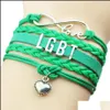 Charm Bracelets New Lgbt Gay Pride For Women Men Rainbow Sign Mtilayer Leather Wrap Bangle Fashion Friendship Diy Jewelry Gift Drop D Otiap