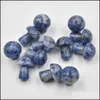 Arts And Crafts 20Mm Mini Mushroom Plant Statue Ornament Sodalite Stone Carving Home Decoration Crystal Polishing Gem Sports2010 Dro Dhtgo