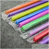 ПИНГИИ Straws STS 50PCS 19 см. Colorf Одноразовая пластиковая пластика Толстая свадьба на день рождения декор батон