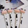 6Pcs Practical Cartoon Smooth Writing Click Rollerball Pens Milk Cow Shape Detachable School Supplies