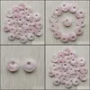 Konst och hantverk Natural Rose Quartz Stone Charms Pink Gogo Donut Pendant Pärlor 18mm för smycken Making Sports2010 Drop Delivery Home DHE2H