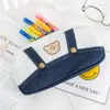 Cosmetic Bags Student Canvas Pencil Case Embroidery Bear Stationery Pouch Large Capacity Pen Storage Bag School Pencilcase Girls