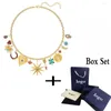 Kedjor produkt lycklig gudinna gyllene charm halsband gl￤nsande och charmiga kristall damer lyx smycken engagemang g￥va