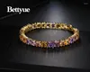 Charmarmband Bettyue Märke Fashion Luxury Gothic Style Multicolor Zircon Gold Color Jewelry for Woman Florid Wedding Party Gift