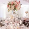 Decoración de fiesta de 90 cm de altura, jarrón de flores dorado para boda, mesa central, jarrones de trompeta, soporte de flores, centros de mesa, decoración de eventos