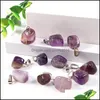 Konst och hantverk Natural Crystal Opal Rose Quartz Tigers Eye Stone Charms Irregar Shape Pendant For DIY ￶rh￤ngen Halsband smycken Mak Dhlgm