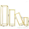 Party Decoration 60cm 80cm 100cm Tall Flower Vase Gold Column Stand Metal Road Lead Wedding Centerpiece Rack For Event