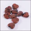 Arts And Crafts 20Mmx6Mm Heart Statue Carved Stone Decoration Natural Crystal Red Mahagony Quartz Healing Gift Room Ornament Decor S Dh3Ho