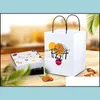 Disposable Take Out Containers Paper Pizza Box Packaging Bag Restaurant Wedding Party Food Snack Takeout Handle Pouch Paf11970 Drop Ottmk