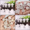 Arts And Crafts 20Mm Mini Mushroom White Crystals Plant Statue Ornament Natural Stone Carving Home Decoration Crystal Polishing Gem Dho2Y