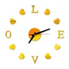 Orologi da parete fai -da -te 3d orologio acrilico orologio amore cuore decorazione per la casa decorazioni per il soggio