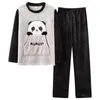 Männer Nachtwäsche Herbst Winter Dicke Warme Flanell Pyjama Set Für Liebhaber Korallen Samt Anzug Panda Pyjamas Lounge Homewear Hause Kleidung