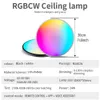 Plafonnier rond LED WIFI intelligent RGBCW Dimmable TUYA APP Compatible avec Alexa Google Home Chambre Salon Lampes de chambre circulaires d'ambiance