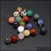 Arts And Crafts 10Mm Natural Semiprecious Stone Ball Charms Rose Quartz Healing Reiki Crystal Pendant Diy Necklace Earrings Women Fa Dheug