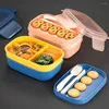 Ensembles de vaisselle 190 ml Portable 3 couches boîte à Lunch saine conteneur four à micro-ondes boîtes à Bento avec couverts boîte à Lunch