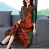 Etnik Giyim 2022 Qipao Geleneksel Çin Elbiseleri Cheongsam Uzun Satin Lady Vintage Elbise Zarif Parti Oryantal