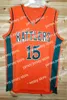 Camisas de basquete personalizadas retrô DeMarcus Cousins # 15 Rattlers High School Basketball Jersey costuradas branco laranja S-4XL nome e número de alta qualidade