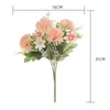 Decorative Flowers European Artificial Hydrangea Flower Bouquet Fake Silk Wedding Party Decoration Home Living Room Decor DIY Arrangement