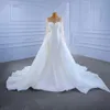 Suknie ślubne syreny z 2in1 z odłączonym pociągiem 2023 Illusion długie rękaw Gillter Luksusowe koraliki Perły koronkowe suknie ślubne
