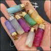 Arti e mestieri Colorf Druzy Pietra di cristallo Ciondolo con ciondoli cilindrici per la creazione di gioielli Chakra Reiki Guarigione Verde Rosa Giallo Pend Dhzuj