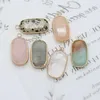 Charms Natural Stone Necklace Pendants Amazonite Facet Rectangle Crystal Quartz f￶r DIY Fashion Jewelry ￶rh￤ngen Kvinnor