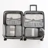 Sacs polochons 7 pièces/ensemble sac de voyage en maille de haute qualité dans l'organisateur de bagages emballage Cube femmes hommes vêtements stockage