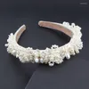 Headpieces Handmade Elegant Pearl Wedding Headband Bridal Hairband Girls Beautiful Clothing Accessories