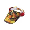 10pcs Spring Sun Hat Flower Print Pusta górna kapelusz wygięty daszek pusta czapka Summer Kobieta