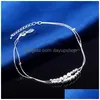 Anklets New 925 Sterling Sliver Ankle Bracelet For Women Foot Jewelry Inlaid Zircon On A Leg Personality Gifts 527 T2 Drop Deliver2683909