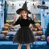 Weihnachtsdekorationen für Mädchen, Halloween-Kostüme, Cosplay, Party, Kostüm, Kleid und Hut, Maskerade, Zauberer, für Kinder