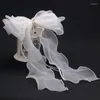 Cabeças de fita crepe arco mola de mola de cabelo de decoração de cabelo de casamento cocar pérolas de noiva