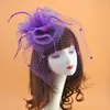 Headpieces hoofdbedekking gezicht Veil Hoed vrouwelijke veren haaraccessoires podium gaas feest bruidsjurk Korea Japan zwart wit