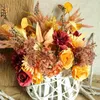 Decorative Flowers Fall Artificial Autumn Decor Silk Bouquet For Home Wedding Thanksgiving Decoration Table Centerpiece