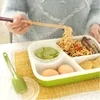 Dinnerware Sets HF 4 Cells Healthy Plastic Lunch Box Container 1000ml Multifunction Adults Lady Kid Lunchbox Microwaveable Bento