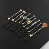 Ohrstecker 18 Teile/satz Industrie Barbell Ohrring Niedliche Blume Mond Knorpel Körper Piercing Schmuck 1,6x38mm Bar Für Frauen