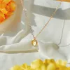 Correntes Colar em forma de coração na moda Cadeia Opal Chain Shiny Mulheres 2022 TEMPOME
