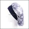 Beanie/Skull Caps Colorf Wide Satin Bonnet Slee Night Hat Hair Care Beanie For Women Girl Fashion Accessories Drop Delivery Hats Sca Dh1Xt