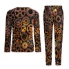 M￤ns Sleepwear Steampunk Super Pyjamas Winter Colorful Rusty Gears Night Nightwear Tv￥del anpassade l￥ng￤rmad trendig ￶verdimensionerad pyjama