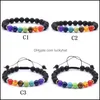 Kościa 6 Designs Lava Rock Beads Charms Bracelets Damskie olejek eteryczny Dyfuzor Kamień Naturalny Bieć dla mężczyzn Chakra Rzemiosła biżuteria OTY3Y