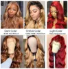 Lace Wigs Highlight Front Human Hair Ombre Honey Blonde Brown Short Bob al 30 Inch Loose Body Wave for Women Wig 221212