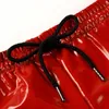 Underpants Men Underwear Briefs Sexy Fashion Red Solid Drawstring Elastic Waistband Patent Leather Shorts Nightwear Gay Male Bikini Panties