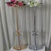 Party Decoration 10Pcs/lot Gold Acrylic Imitation Crystal Wedding Table Centerpiece Silver Lead Road Stand Candlestick For Event