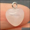 Kunst en ambachten 10 mm mini Natural Crystal Agate Stone Love Heart Charms Rose Quartz Hangers Trendy voor sieraden Making Sports2010 Dr Dhwyo