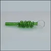 Rökande rör Hög Borosilikat Glasgrön prydnad Sile Tobaksgryttillbehör Pipe Set Portable Transparent 2 5yfa M2 Drop Deliv OtBe8