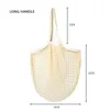 Storage Bags Reusable Cotton Mesh Tote Bag Eco-friendly Beige Vegetable Fruit Net Portable Grocery Shopping